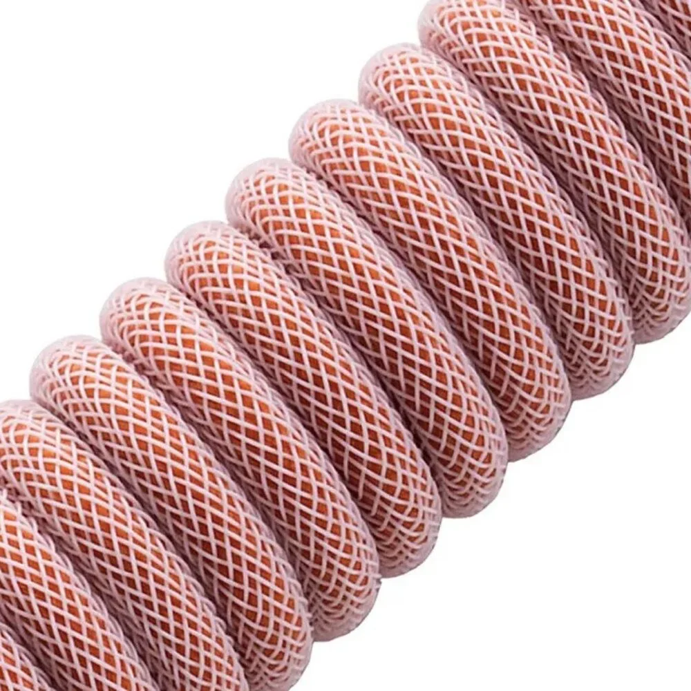 CableMod Pro Coiled Keyboard Cable Orangesicle, USB A to USB Type C, 150cm Mesh